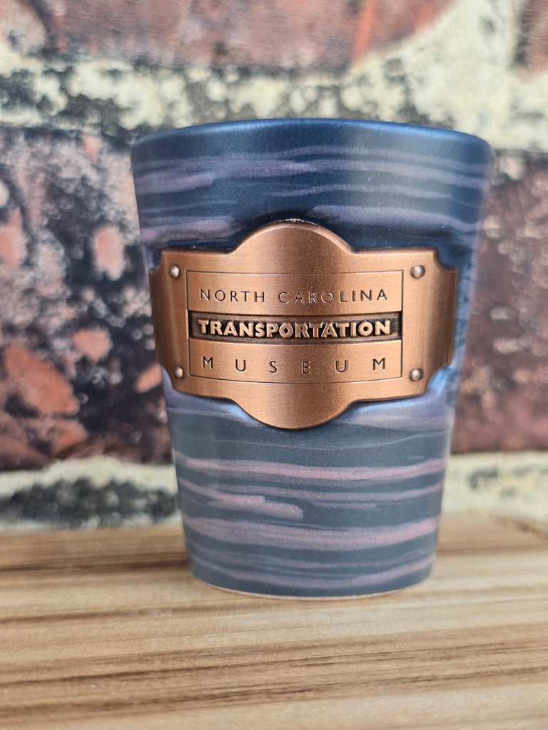 Blue Stoneware Streaked Shot Glass