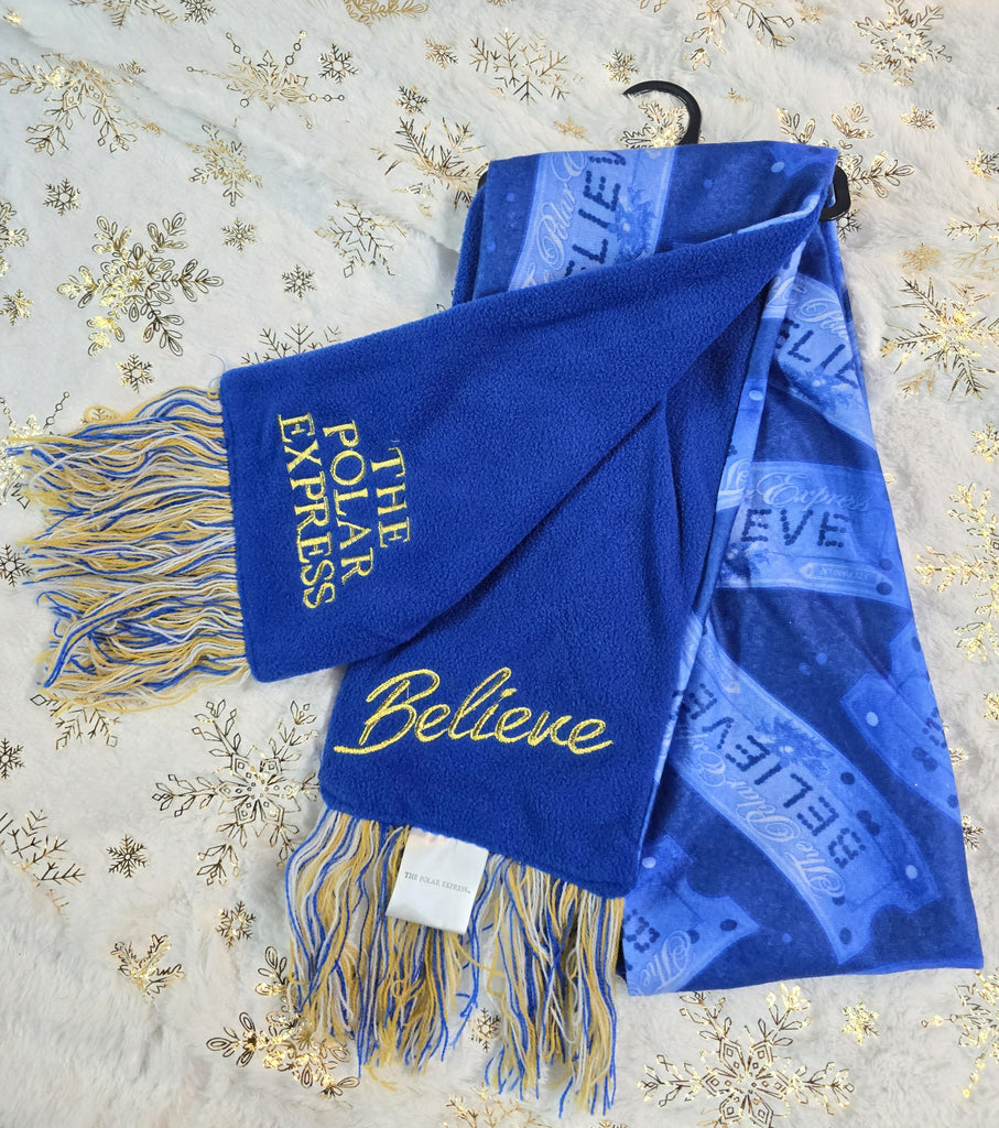 THE POLAR EXPRESS™ Scarf Gold Embroidered Believe