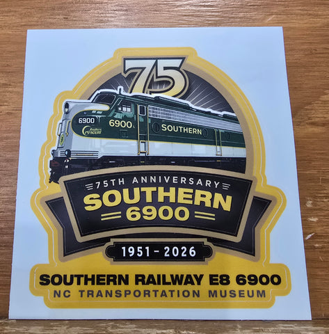75th Anniversary Southern Railway E8 6900 Engine Decal
