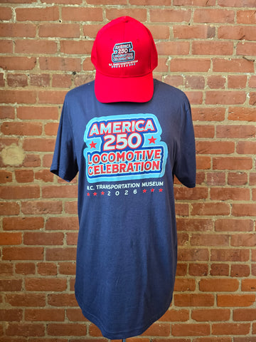 America 250 Locomotive Celebration Navy T-shirt