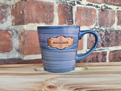 Blue Stoneware Streaked Mug