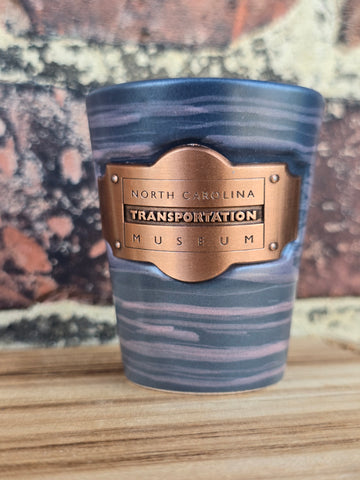 Blue Stoneware Streaked Shot Glass