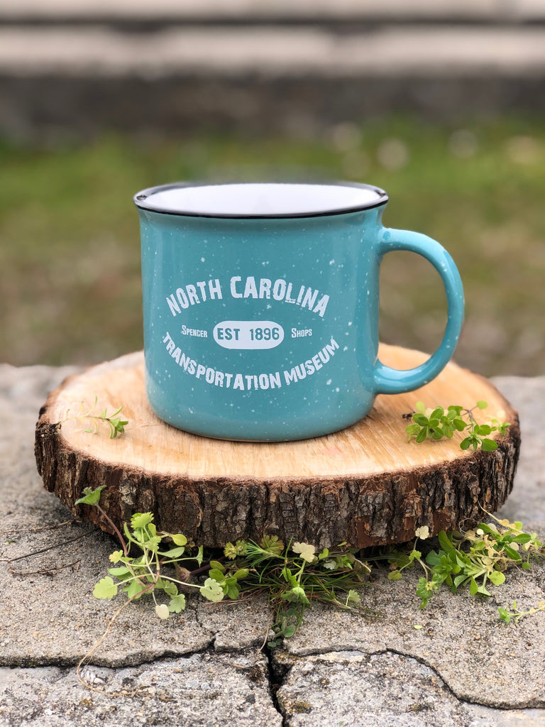 camping tasse North Carolina Transportation Museum Stone Speckled Camping Mug – N.C. Transportation Museum Gift Station